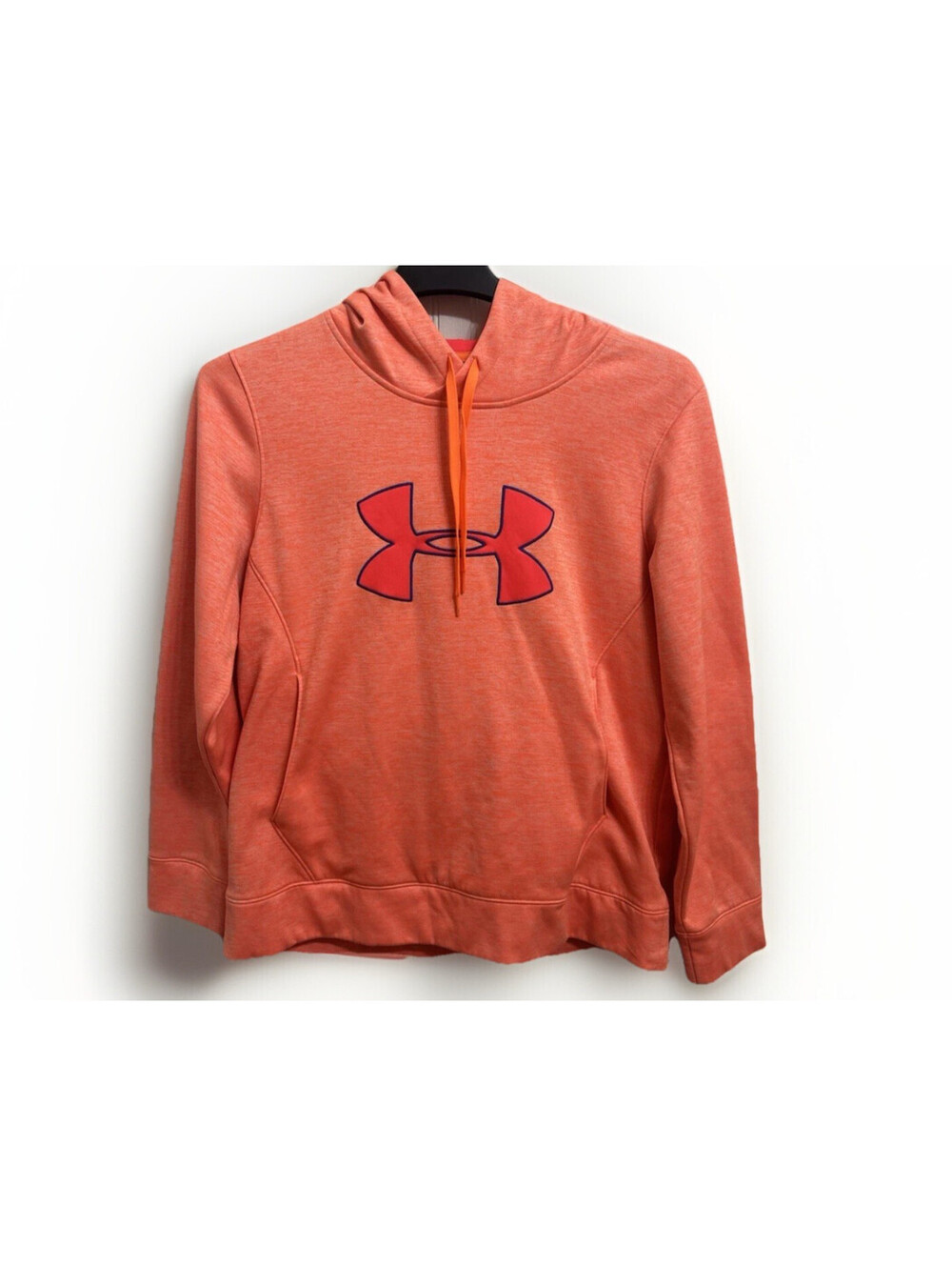 Under Armour Women's Hoodie Large Orange Athletic Cold-gear Storm Sweatshirt